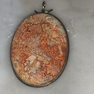 Rosetta Pink Jasper Crazy Lace Agate Pendant